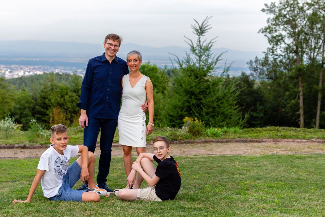 Camille, Michel et their sons in Cottage 1956